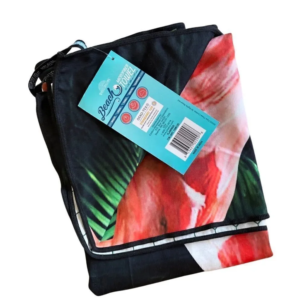 Whitley Willows Microfiber Flamingo Printed Beach Towel - NWT